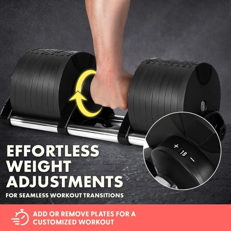 Adjustable Dumbbell Pair 40Kg - 대형 피트니스 장비 70파운드 조절식 덤벨