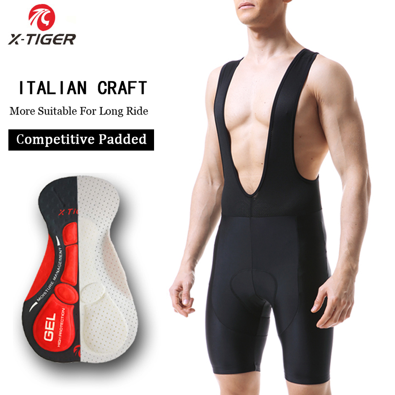 Padded Cycling Shorts 5D Gel - X-TIGER 사이클링 빕스 반바지, 5D 젤