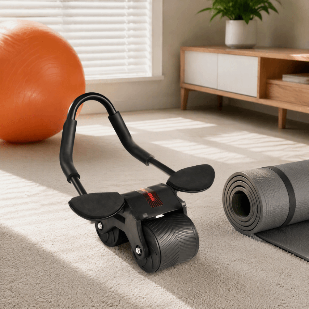Ab Roller Wheel With Elbow Support - 자동 반동 기능이 있는 복근 운동