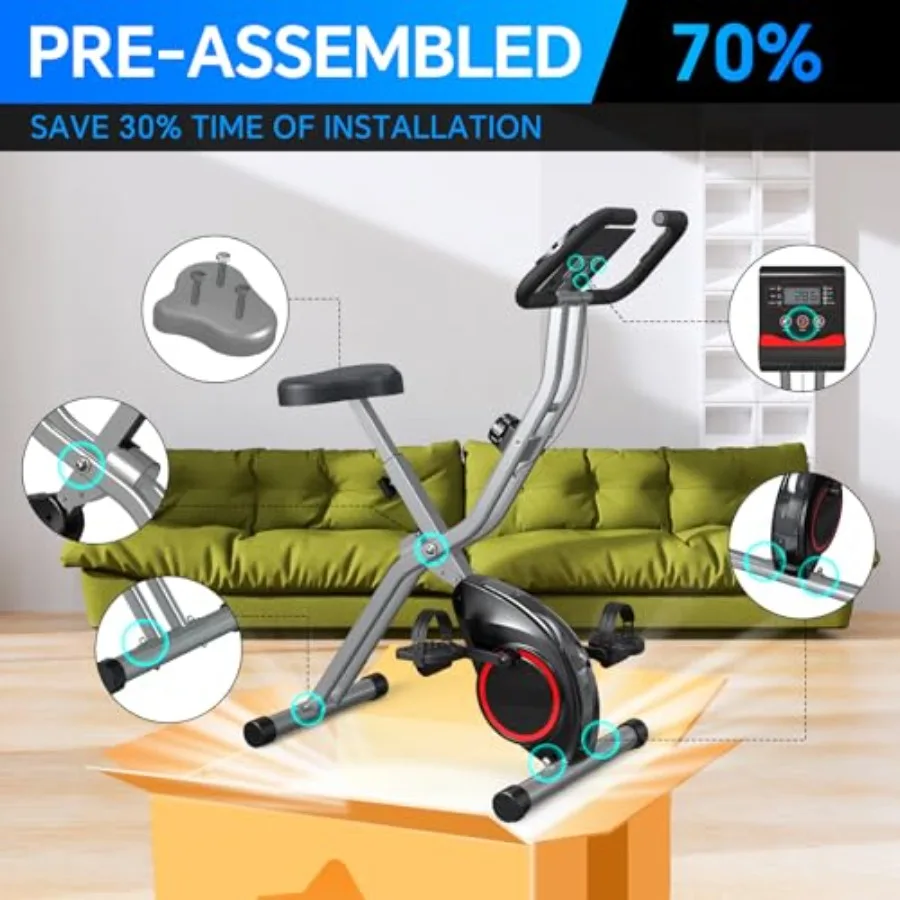 좁은 공간에 적합한 접이식 운동 자전거: 스틸 프레임, - Exercise Bike Magnetic Resistance 리뷰 및 가격