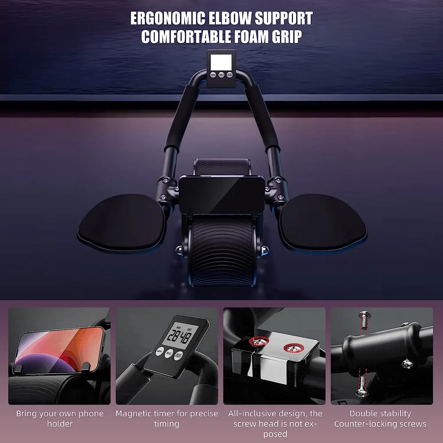 팔꿈치 지지대가 있는 자동 반동 기능의 복근 운동 휠, - Ab Roller Wheel With Elbow Support 리뷰 및 가격