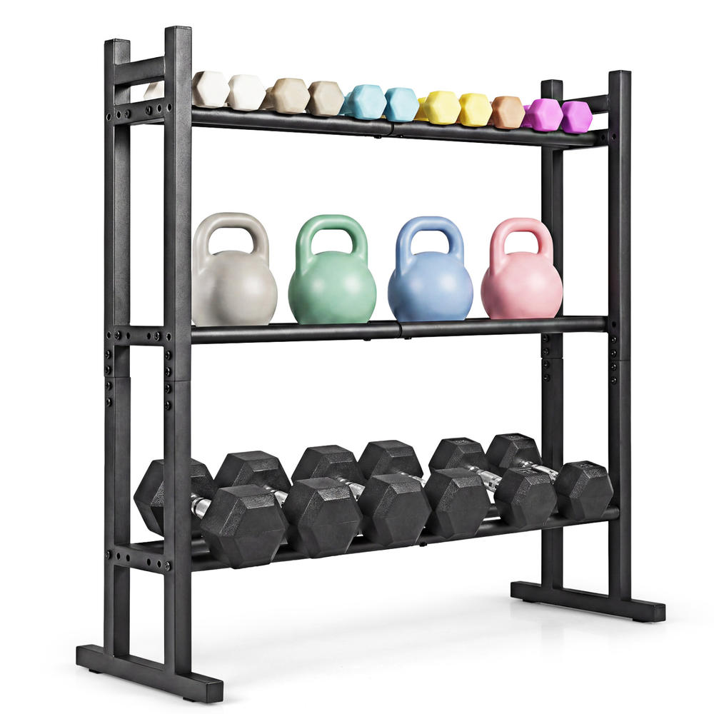 헤비 듀티 3단 덤벨 랙, 분체 도장된 스틸 중량물 보 - Fitness Equipment 리뷰 및 가격